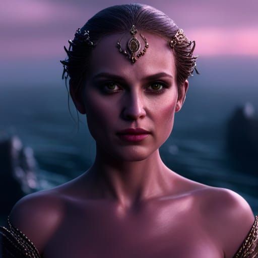 Natalie Portman as Ursula  with purple skin