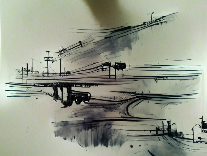 The railroad tracks stretch forever