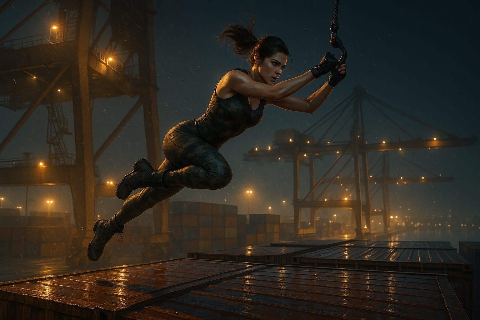 Heroic leap at harbor