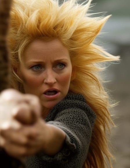 Realistic and Beautiful Super Sayayin female in a combat on ...