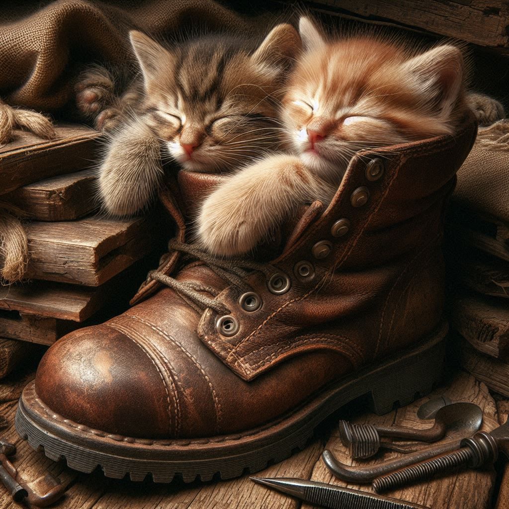 Kittens in boot