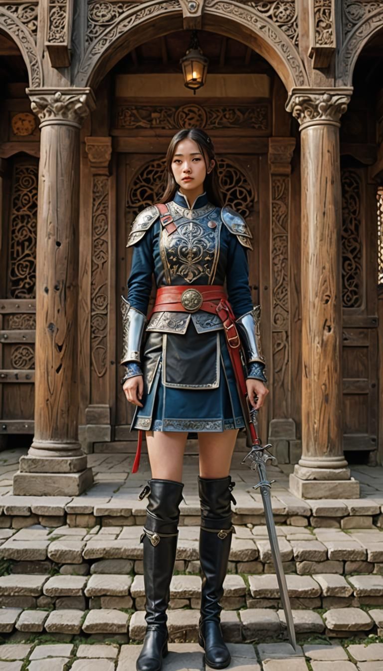 Fantasy female honor guard (Asian fusion)