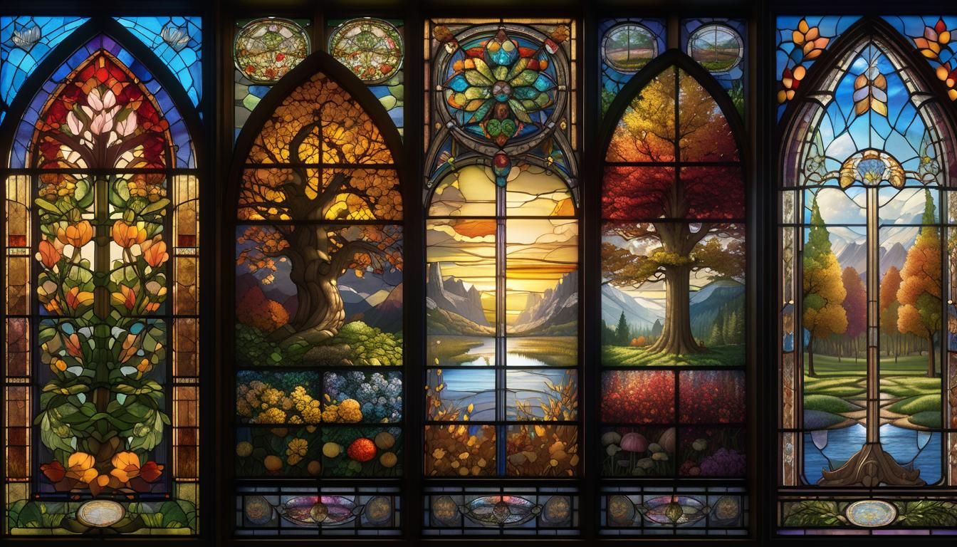 Stained Glass Scene  by @undefined