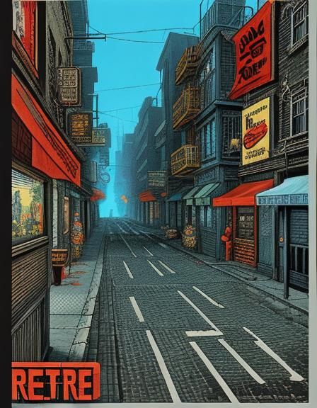 Poster: Streets of Pain on the Nintendo NES Remastered for PC. 3D Bit art, 16bit litho hq