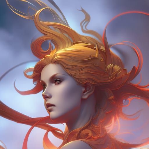 Dynamic Hyperdetailed Portrait with Triadic Colors