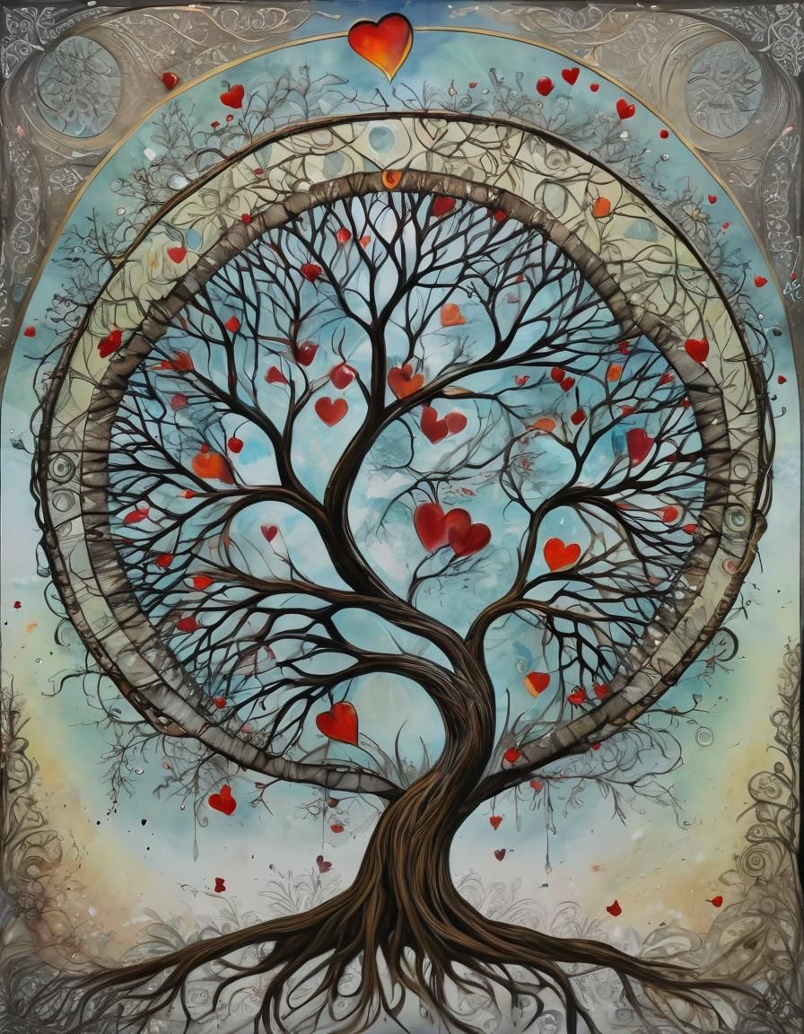 🍂SUN MOON GOLD-ECLIPSE HEARTS TRIBAL TREE AUTUMN 🍂