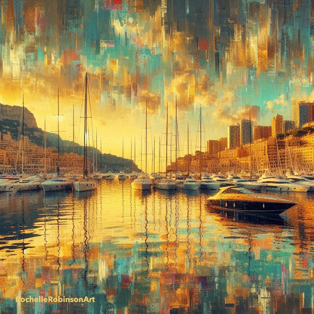 Harbor Under A Golden Sky