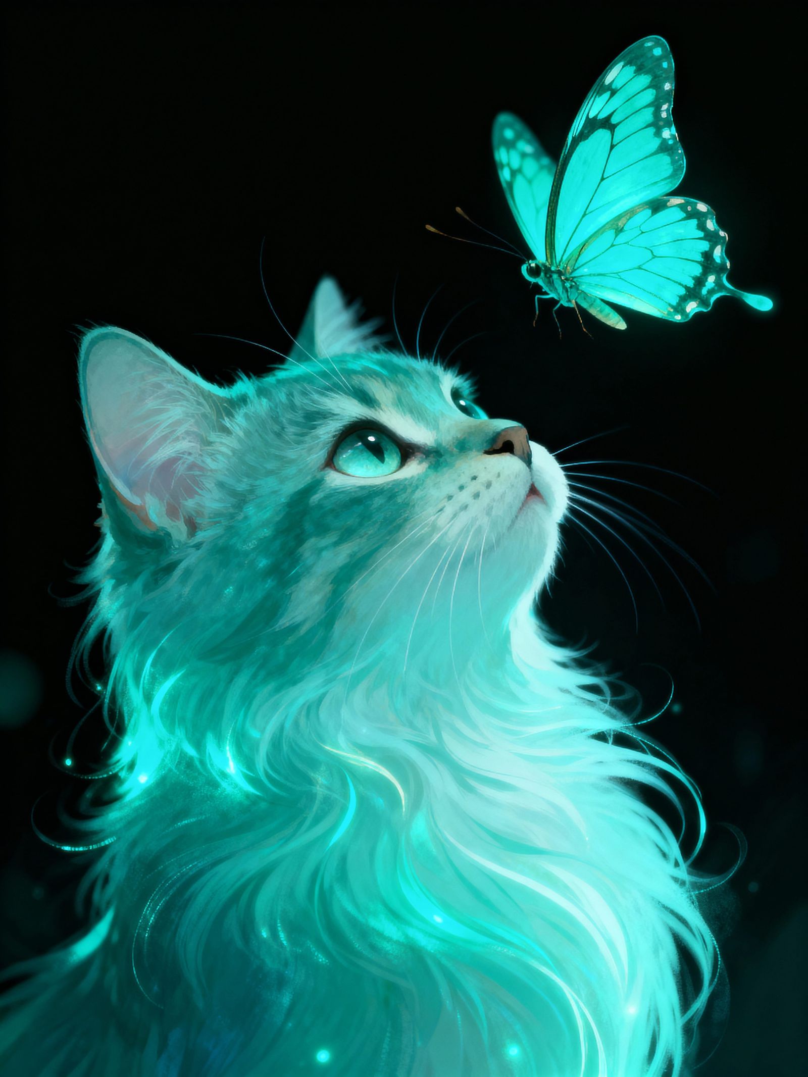 Cat Looking a Butterfly  by @Nico