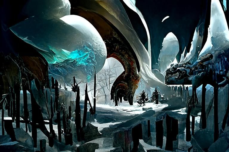 Dragon in winter land