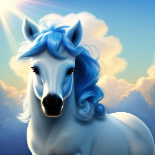 A glowing blue cloud pony.