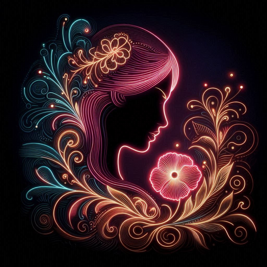 Neon Silhouette Portrait