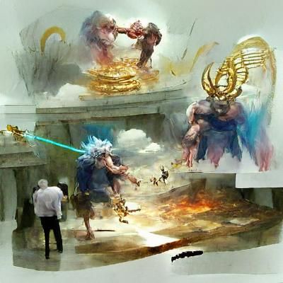 A conflict between gods concept art