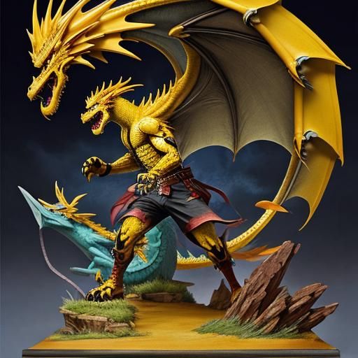 a yellow dragon