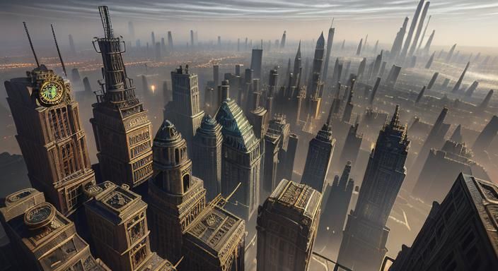 In an alternate history, a grand cityscape unlike any other ...