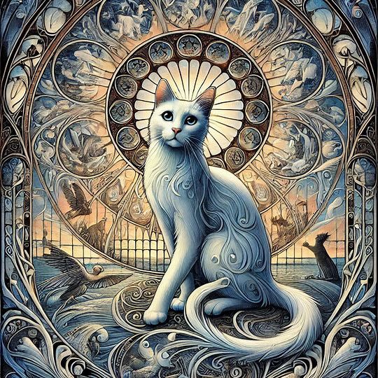 Les chats blanc et noir