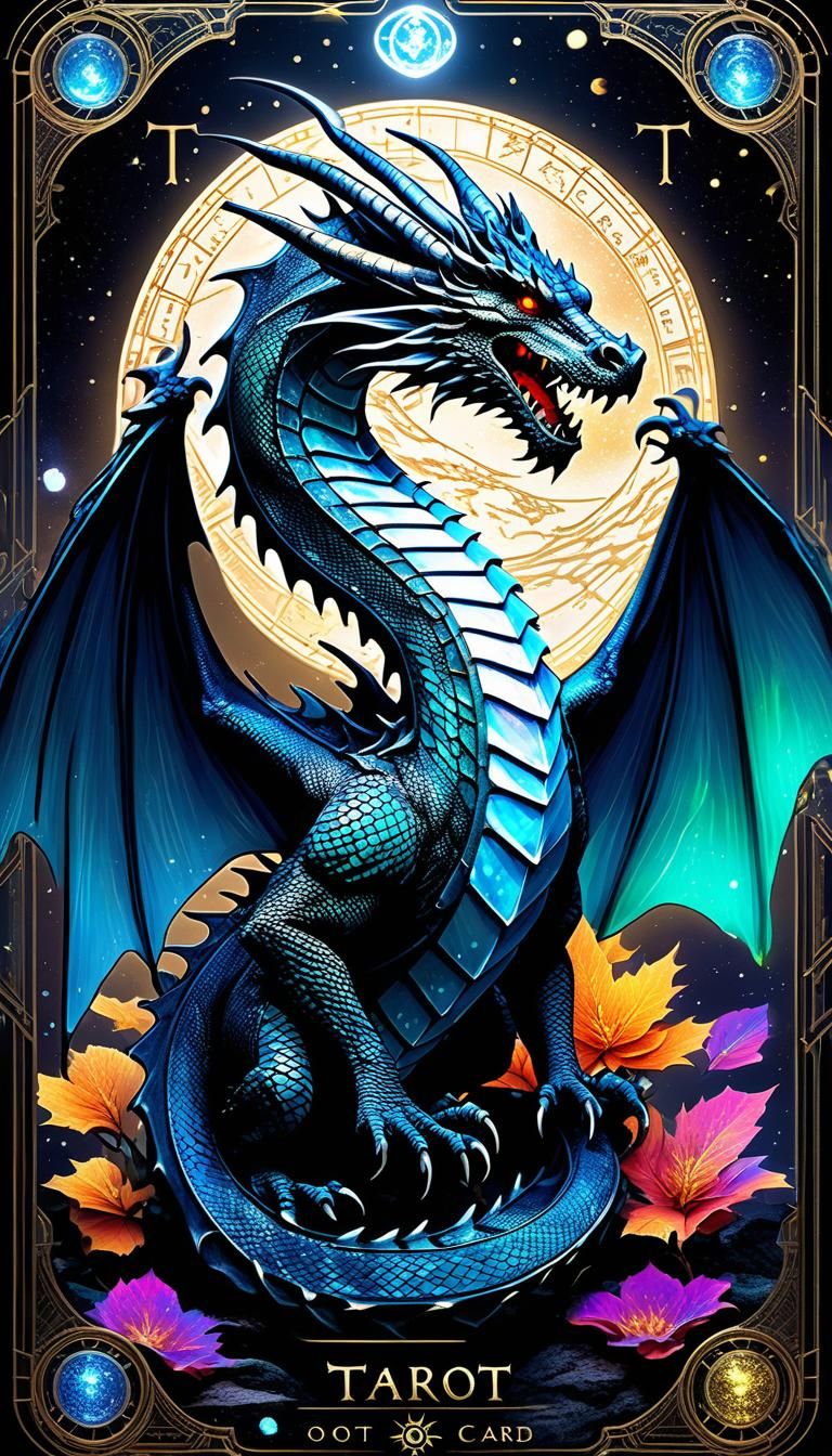 Enchanting Dragon Tarot Card: Magical Concept Art