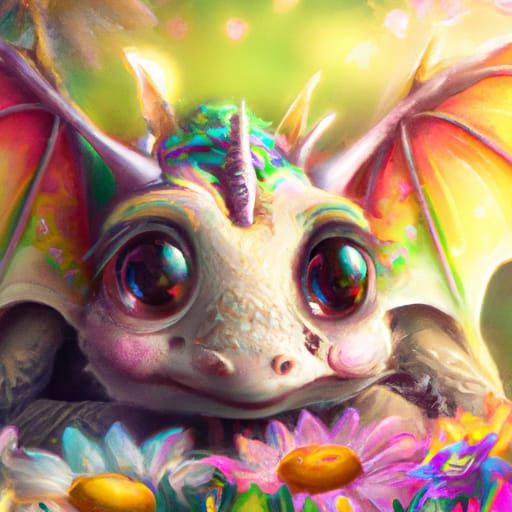 Baby Flower Dragon with Big Eyes <3