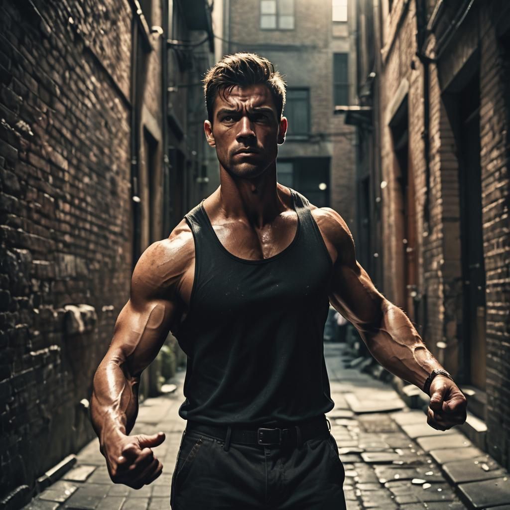 גבר בריון עושה מתח