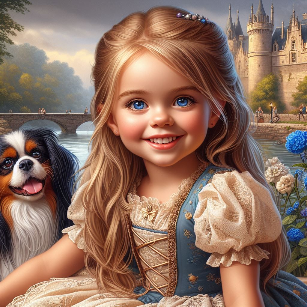 Une Jolie petite fille avec son chien  !!! ...
