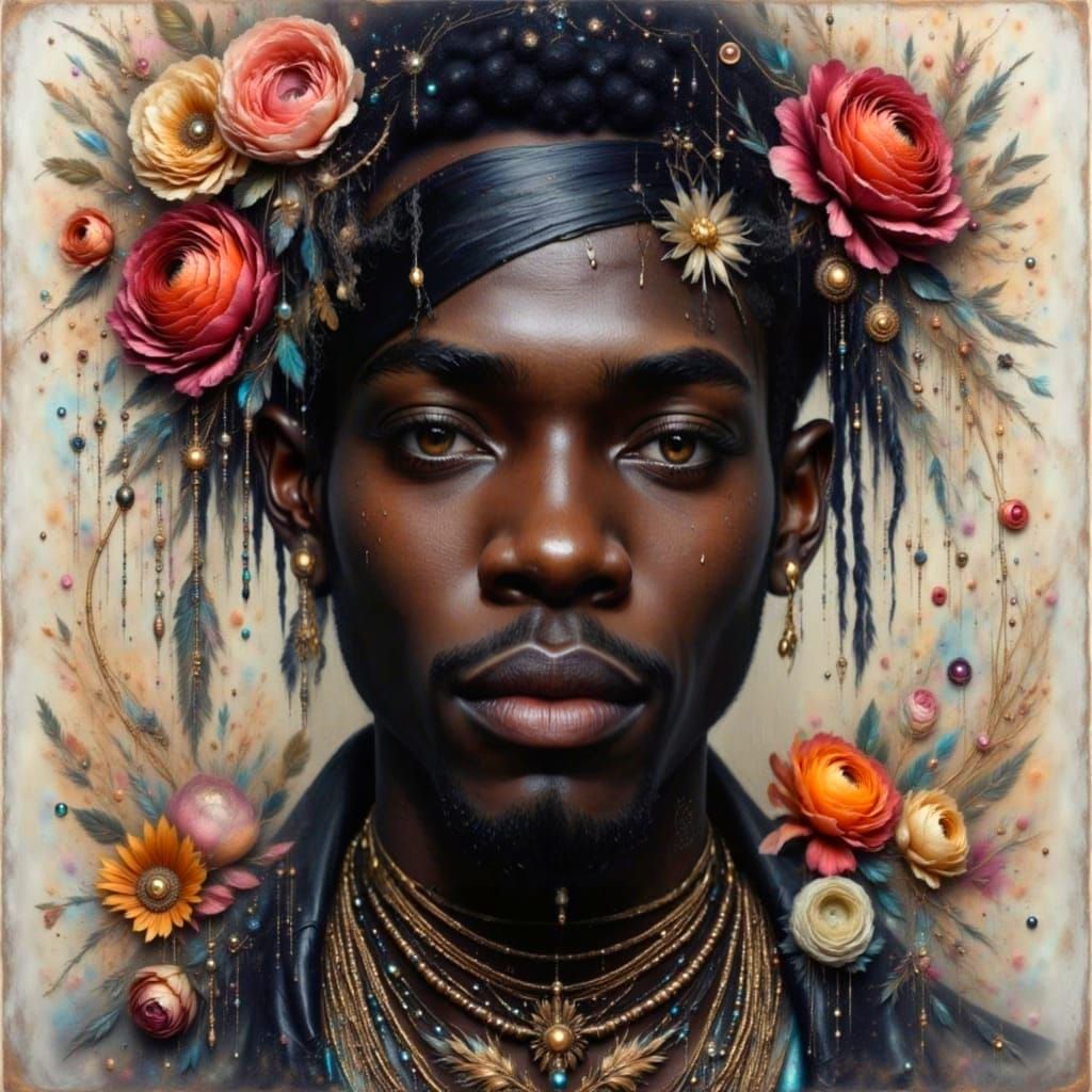 Man and flowers, daily delight