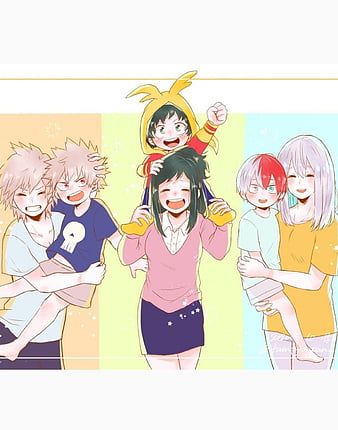 Deku  shoto and Bakugo with Inko Rei and Mitsuki