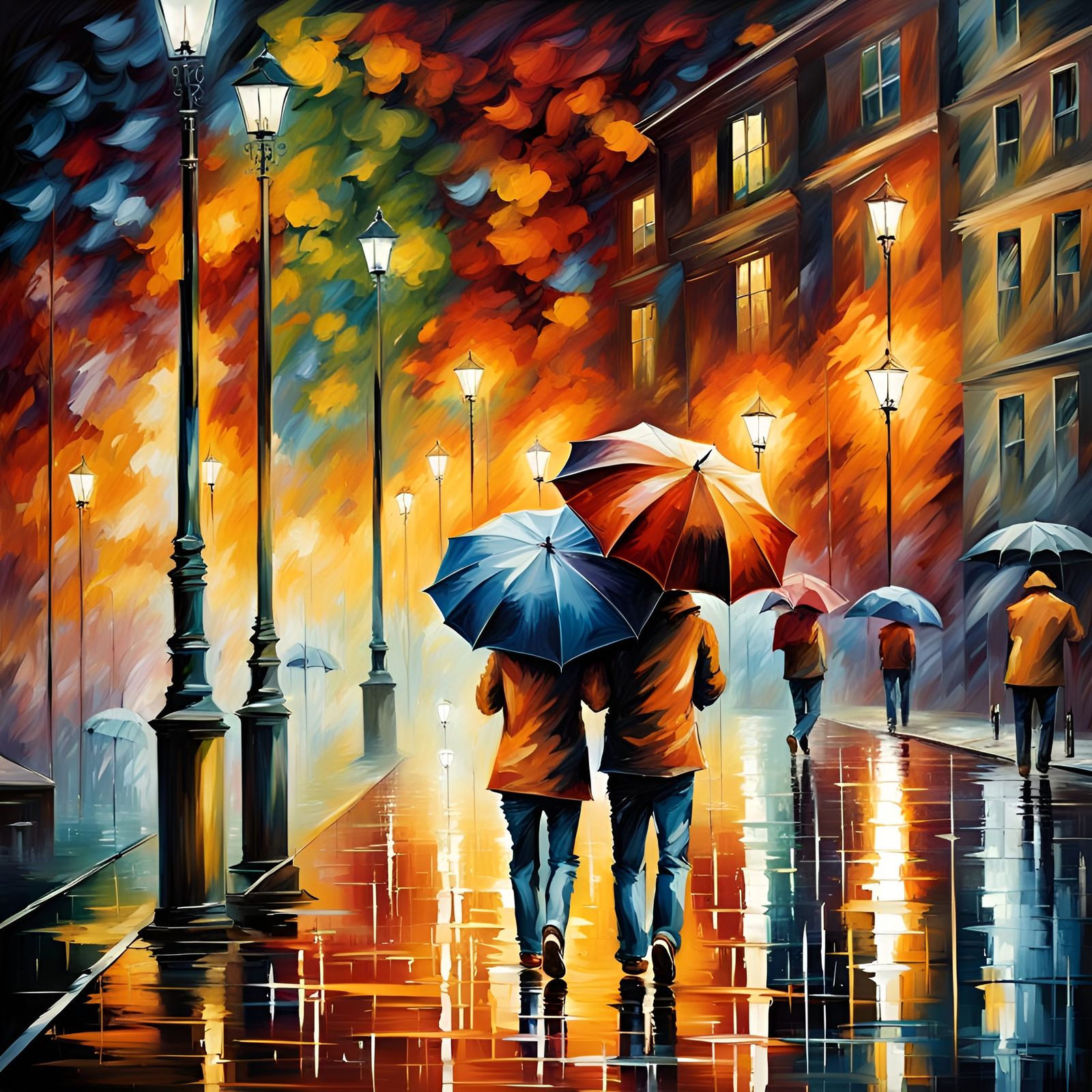 Lovers In The Rain - AI Generated Artwork - NightCafe Creator