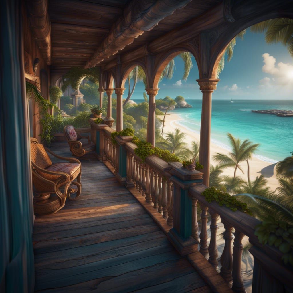 dream vacation balcony nice bed Bahamas 4k  by @Yeva Yagolnikov