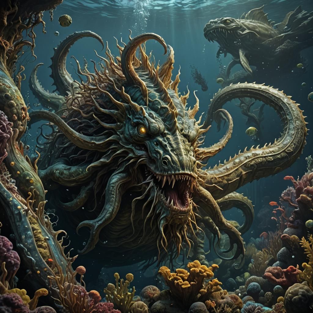 That Which Lurks Beneath the Waves - AI Generated Artwork - NightCafe ...