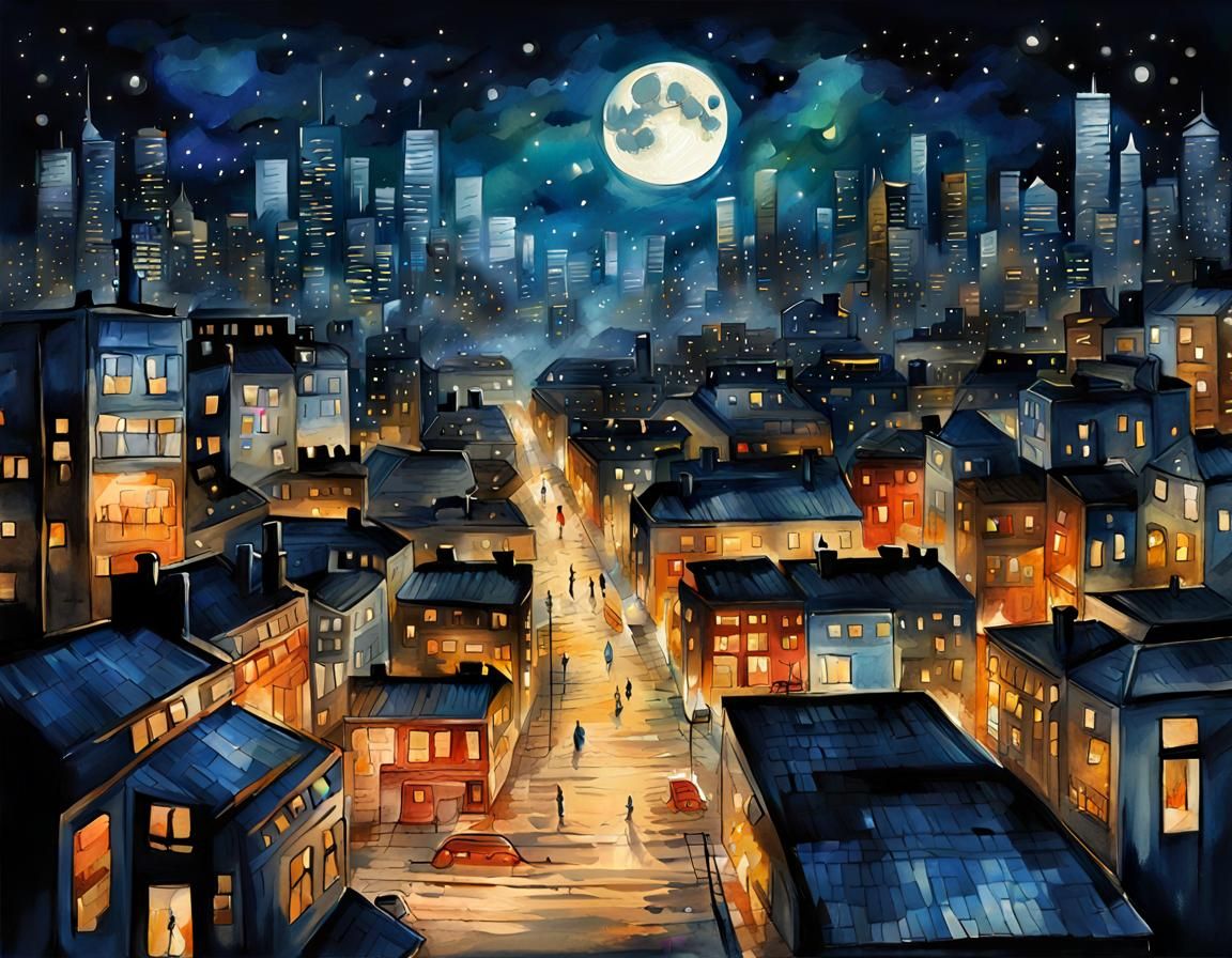 City in the Night  by @undefined