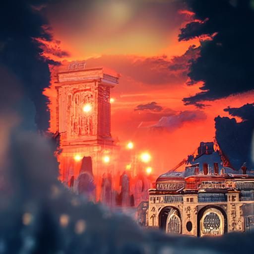 The Arc de Triomphe lit up at night