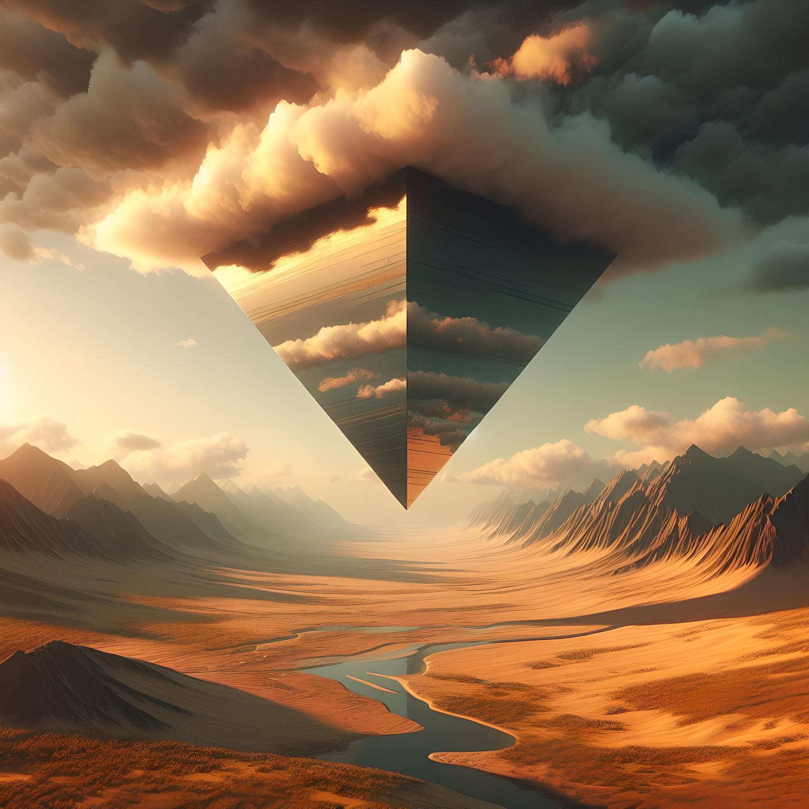 Fantasy Landscape - Upsidedown  Pyramid