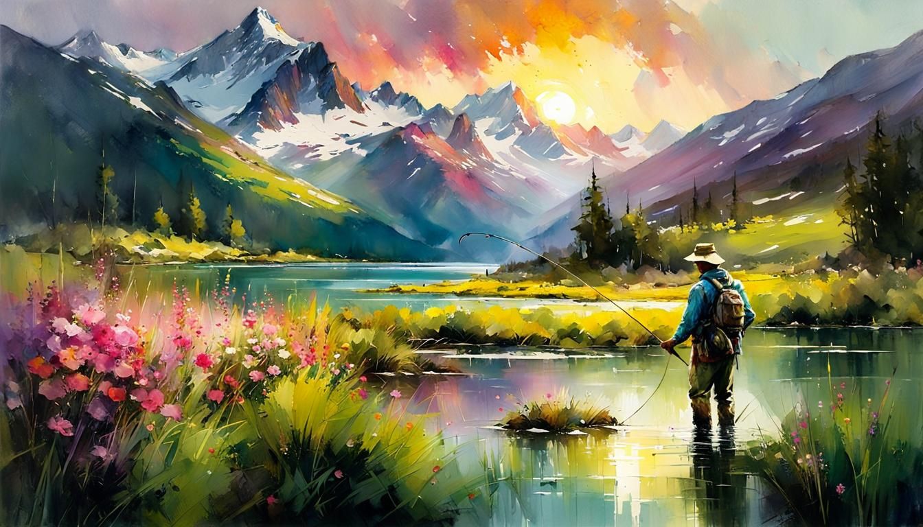 Fly fisherman   by @Superbear