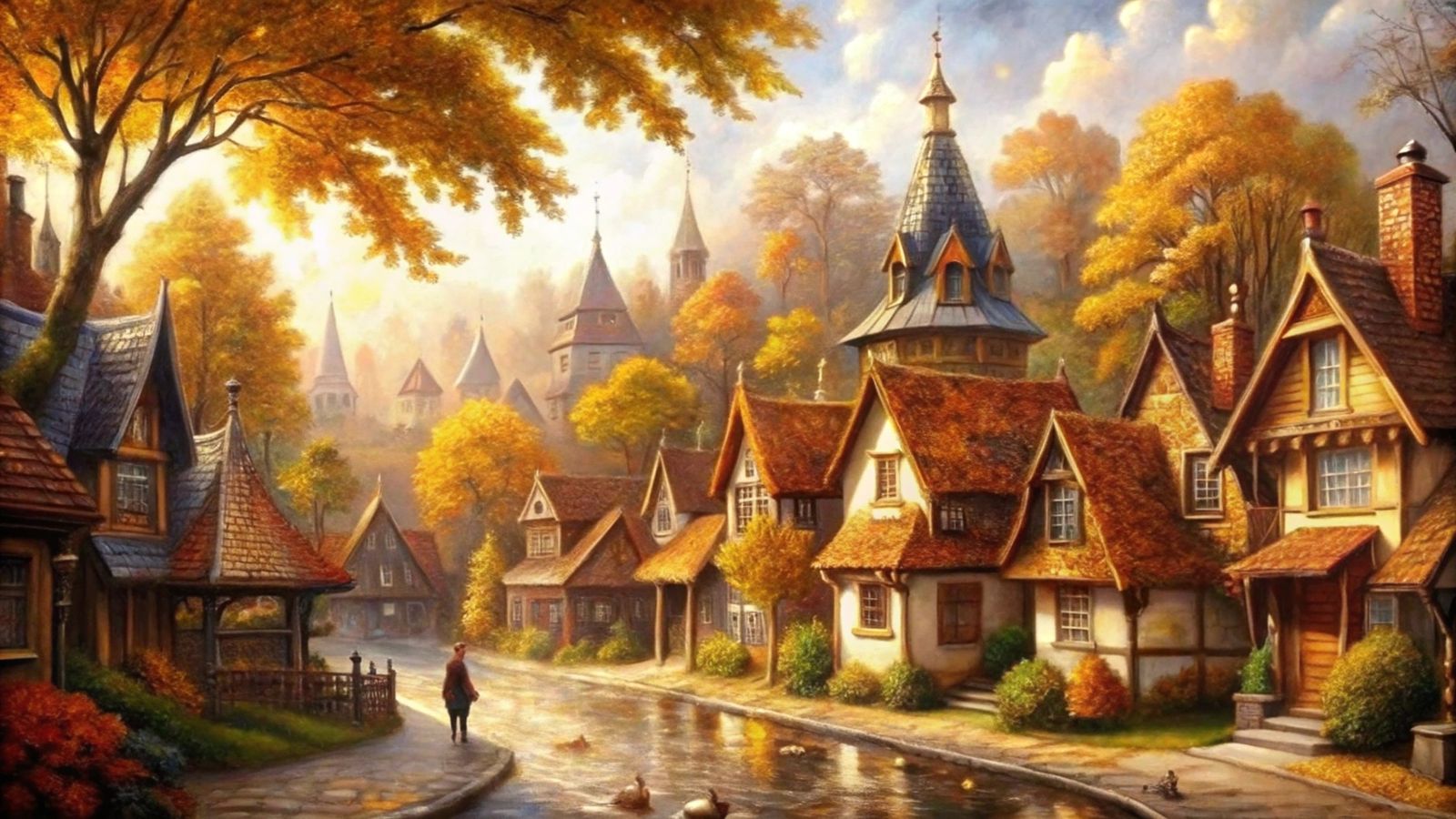 golden autumn in the small old town 4