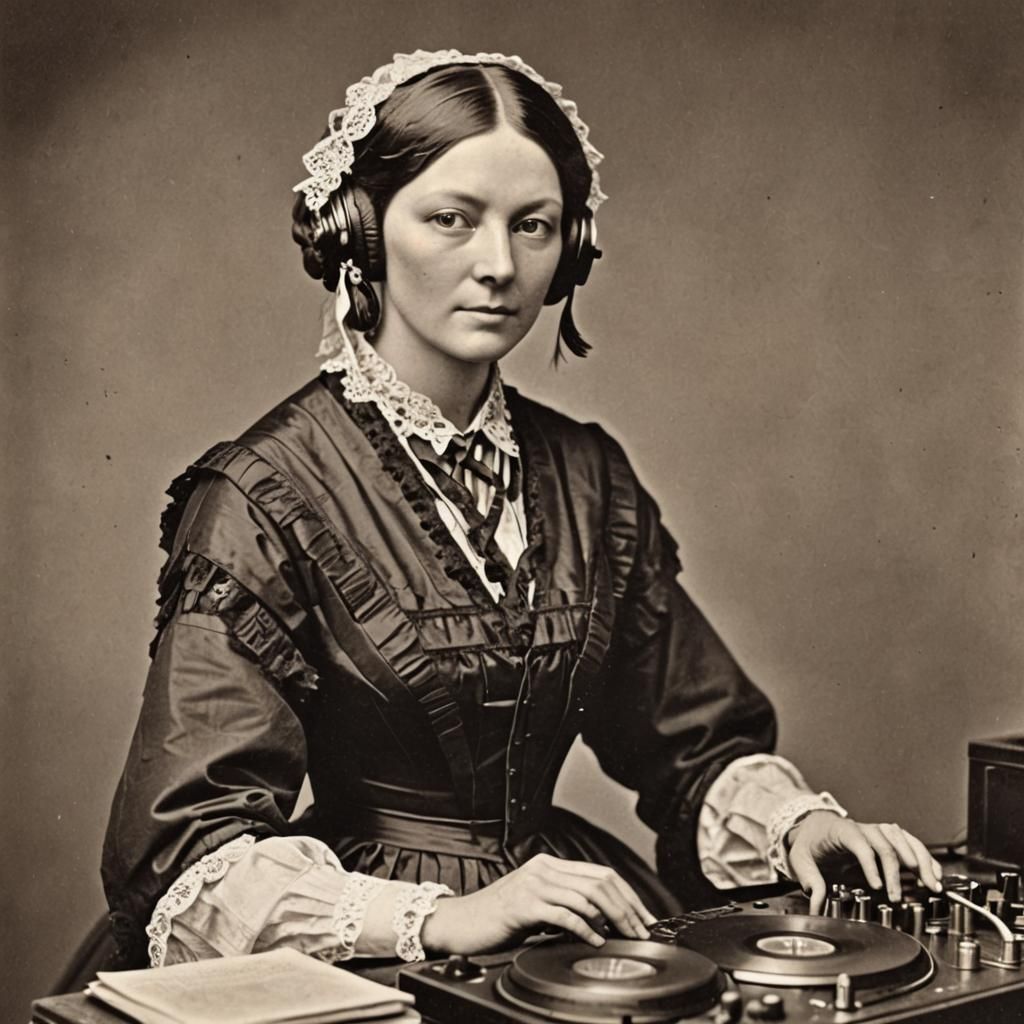 Florence Nightingale as a DJ   by @GreenNails 