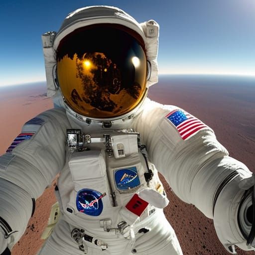 a astronaut taking a selfie   by @lizzzzy 