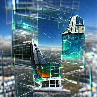 Glass space skyscraper
