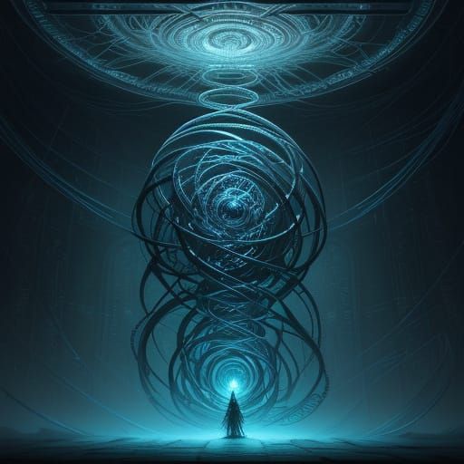 Ethereal Labyrinth of the Mind in Cyberpunk Style