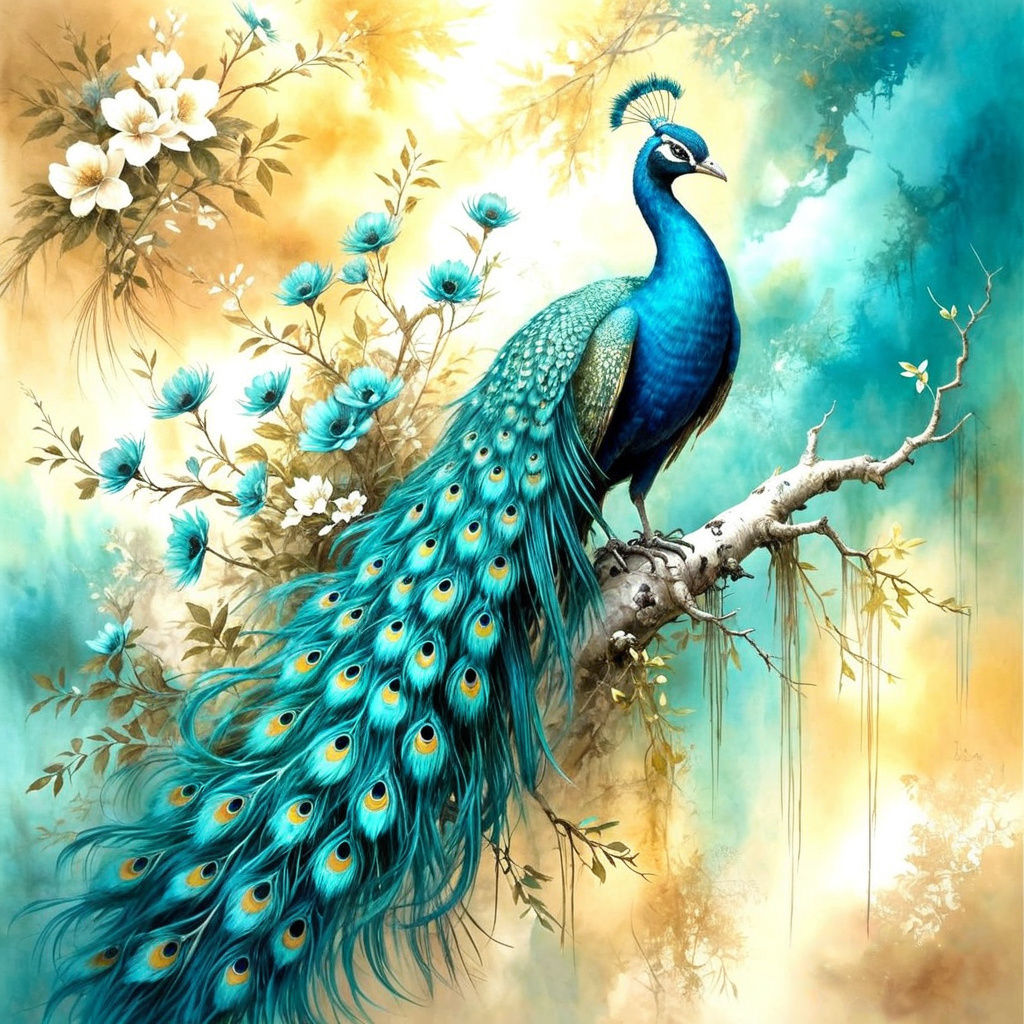 turquoise peacock  by @Julie