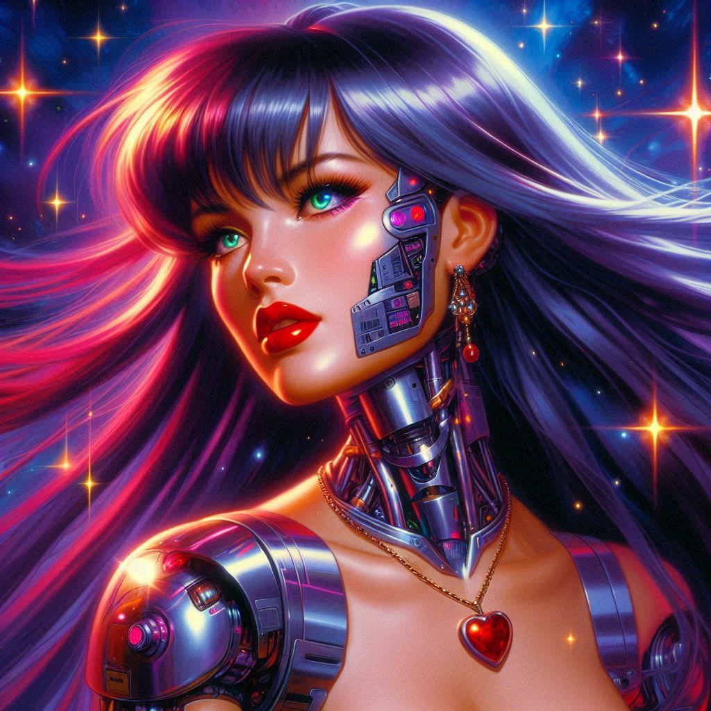 hajime sorayama cyberpunk retro 80s sci-fi futurism Disney r...