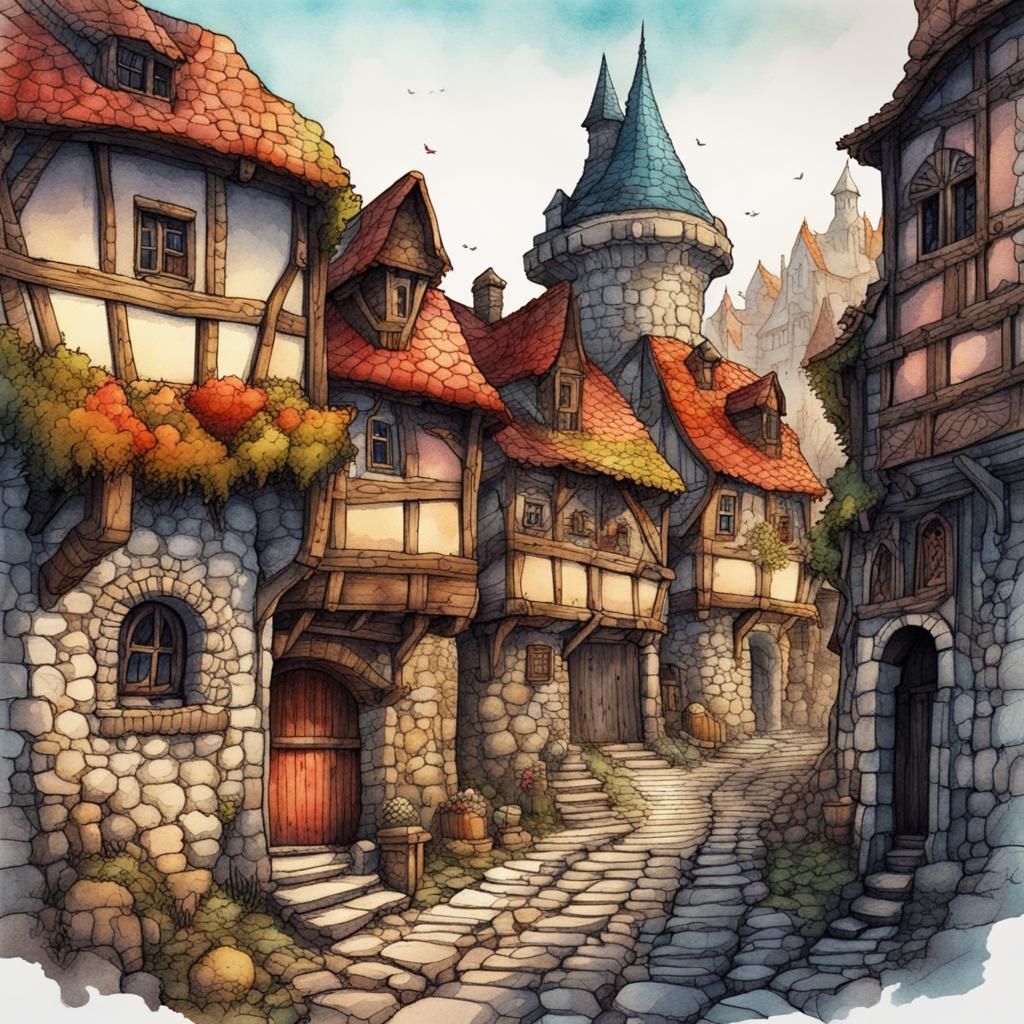 Village - AI Generated Artwork - NightCafe Creator