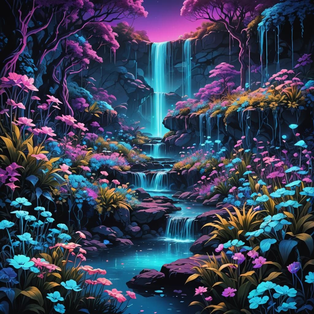Pink and Blue Landscape