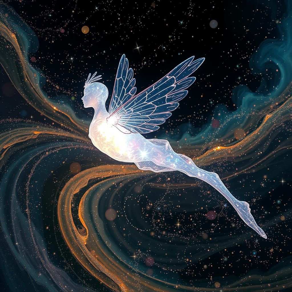 Celestial Being in a Kaleidoscope of Colors