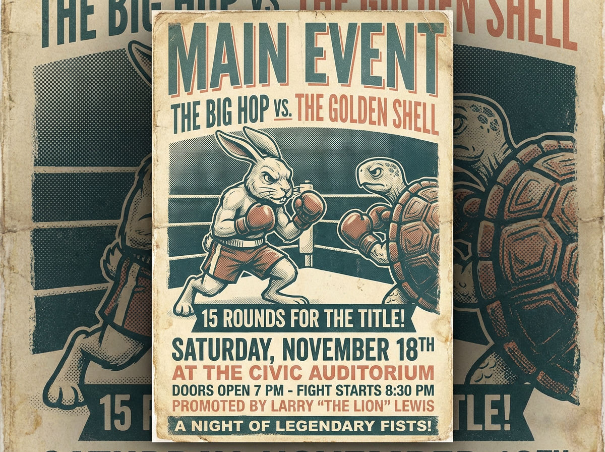 Retro Easter Boxing Match Poster
