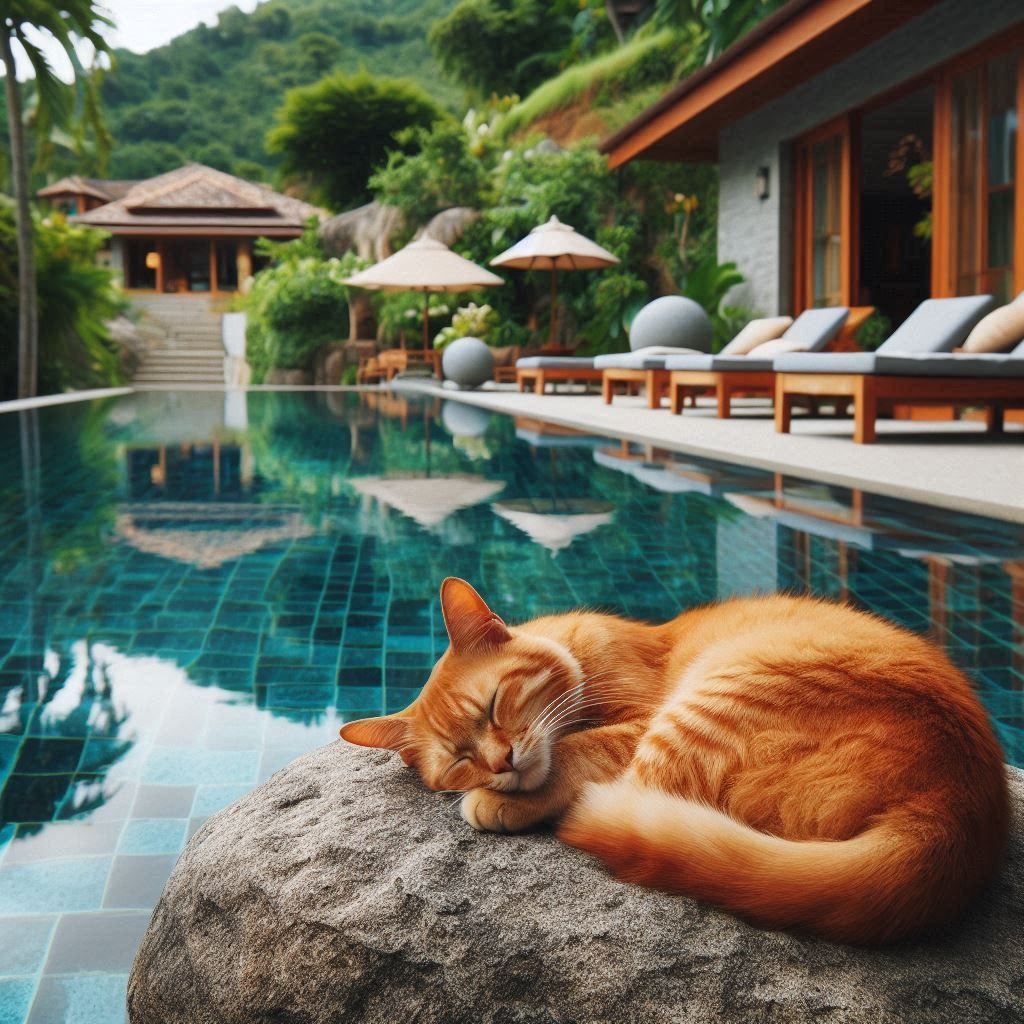 Poolside napping