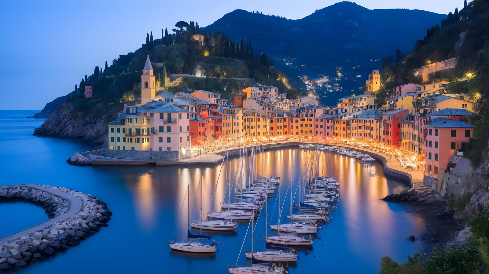Portofino, Italy at Twilight  by @Gary Murakami