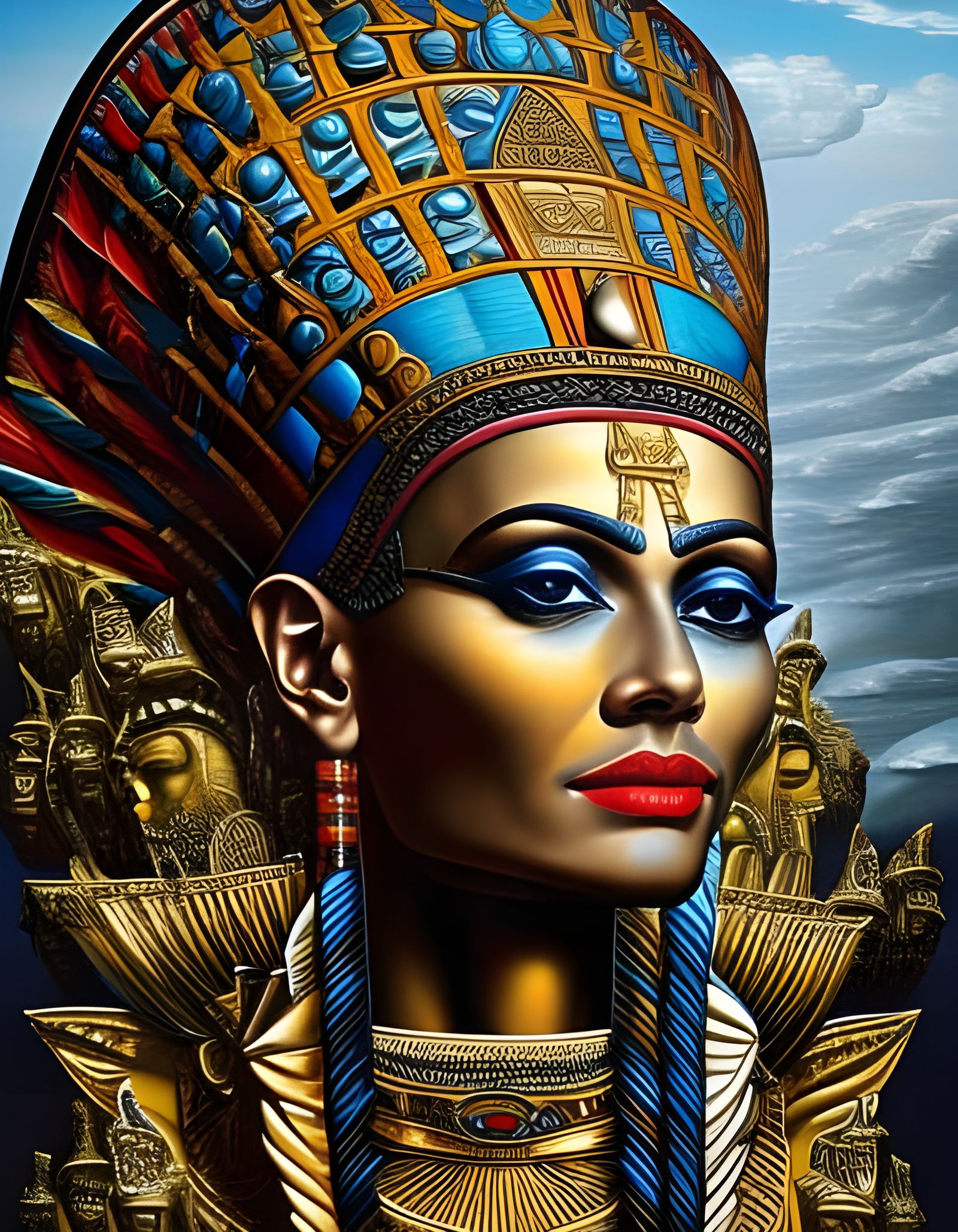 NEFERTITI CROWNED - AI Generated Artwork - NightCafe Creator