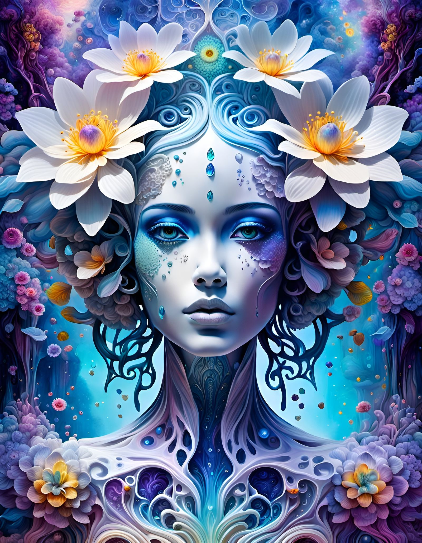 Ethereal Dreamscape of Quantum Flowers and Light