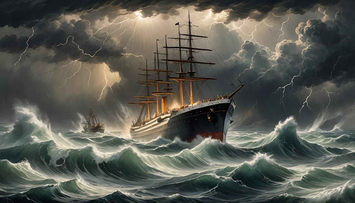 A Big Titanic Ship In Sea 1