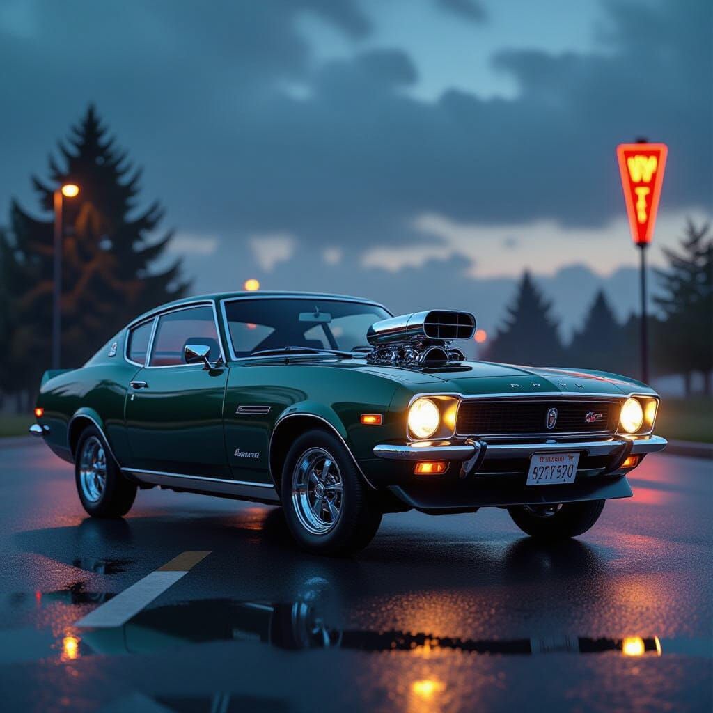 1970's rover V8 muscle car with a blower  by @Chris Stagg