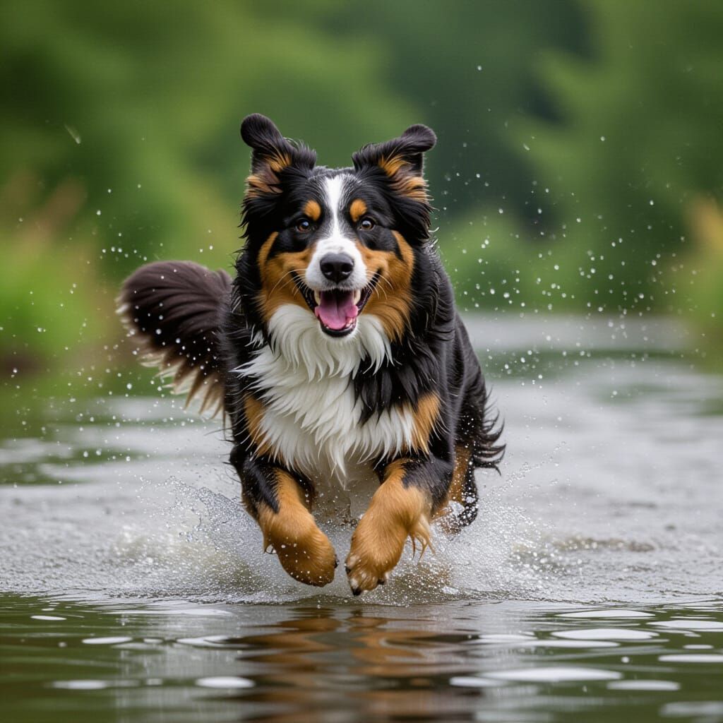 Dog Swimming: AI Generated Image